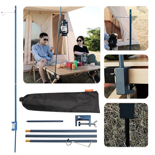 Camping Table Folding Lamp Pole Portable & Lightweight Aluminum Equipment Light Lamp Lantern Stand Holder for Picnic, Hiking, Backpacking