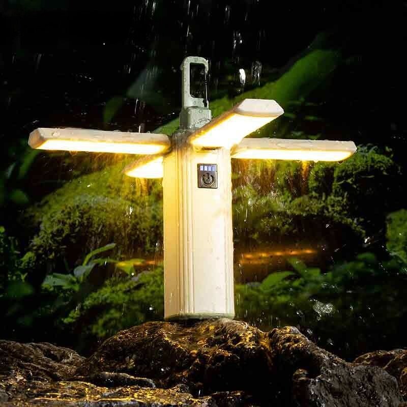 LED Camping Lantern Compact Waterproof 3 Lighting Modes USB Rechargeable for Fishing Traveling Picnic Outdoor Light