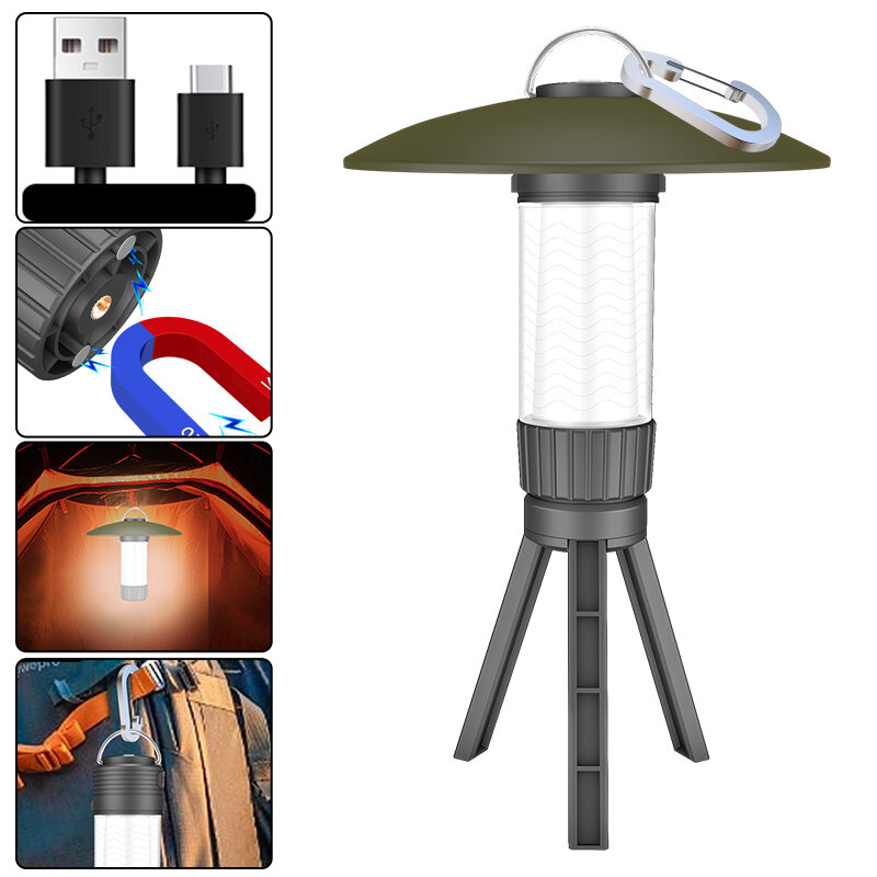 LED Multifunctional Camping Light with Magnet Hook Carabiner Portable Outdoor Warm Light Atmosphere Light