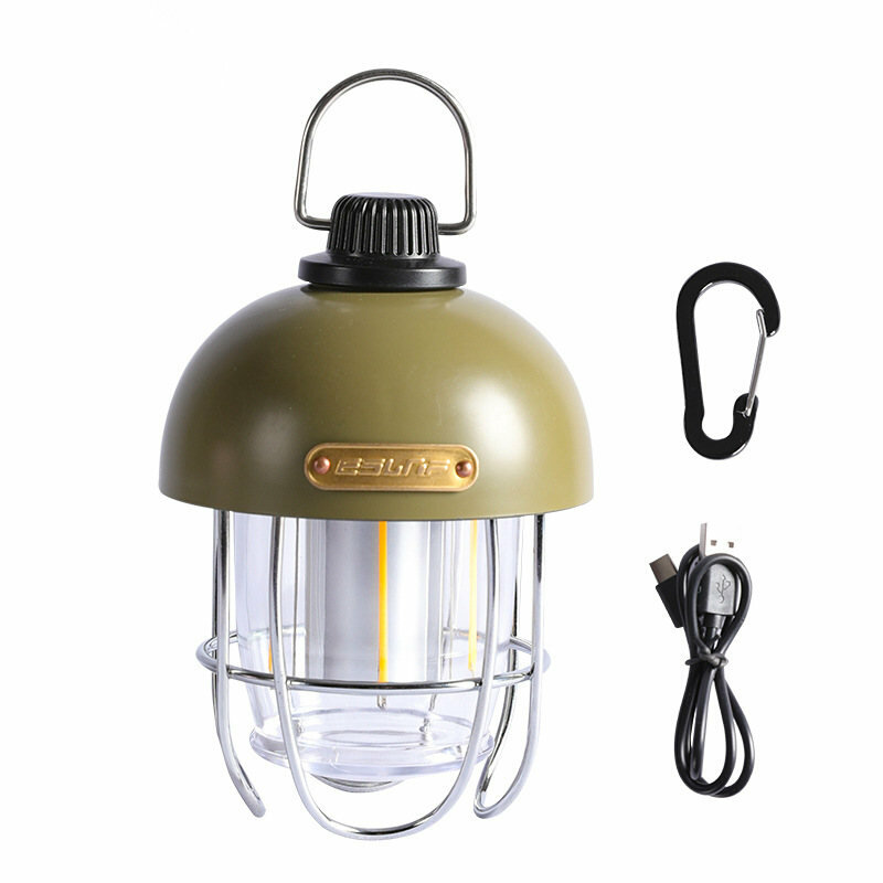 Outdoor Camping Camp Light Portable Tent Light USB Rechargeable IPX3 Waterproof White Light & Warm Light Adjustable