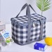 Picnic Baskets Handheld Insulation Bag With Colored Plaid Waterproof Rattan Outdoor Portable Picnic Basket  Large Picnic Basket