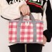 Picnic Baskets Handheld Insulation Bag With Colored Plaid Waterproof Rattan Outdoor Portable Picnic Basket  Large Picnic Basket