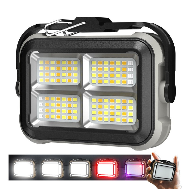 Portable Lamp Portable Work Lamp Solar Energy USB Emergency Charging Outdoor Rain Proof Camping Strong Light
