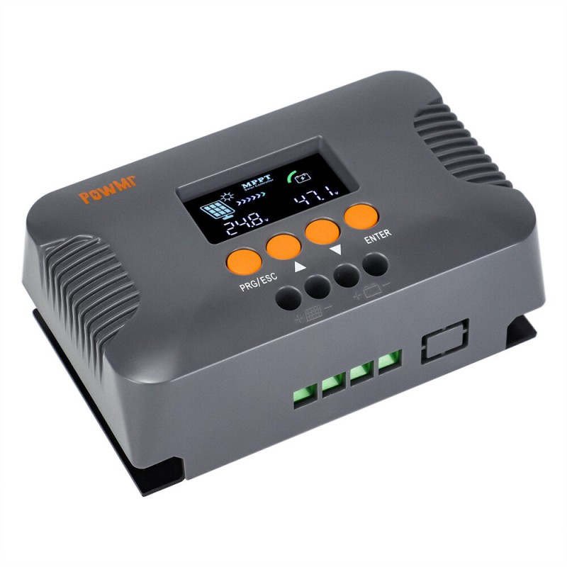 PowMr MPPT 10A Solar Charge Controller 24V 36V 48V 60V 72V Solar Panel Regulator Solar Charger for Lead-acid LiFePO4 Battery