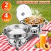 Tooca 2pcs Set Stainless Steel Dining Stove 2 Pack 4 Litre Cooker