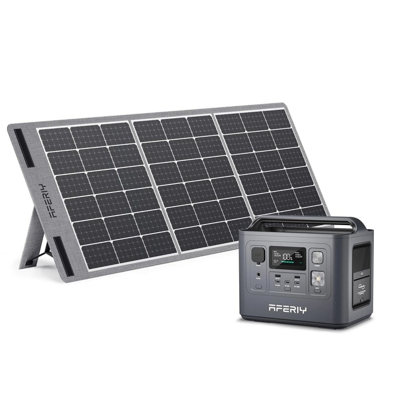 [UK Direct] Aferiy P010 800W 512Wh LiFePO4 Portable Power Station +1* S100 100W Solar Panel UPS Pure Sine Wave Solar Generator Camping RV Home Emergency Portable Backup Power UK Plug