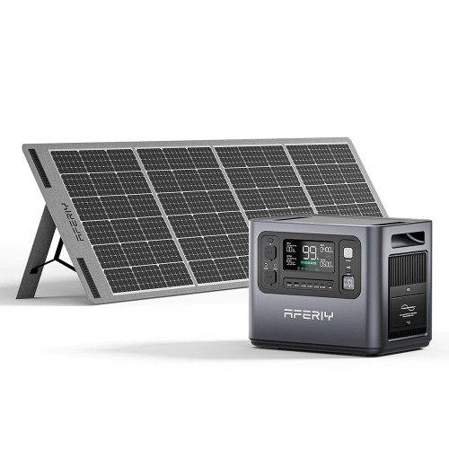 [UK Direct] Aferiy P210 2400W 2048Wh Portable Power Station +1* S200 200W Solar Panel, LiFePO4 Battery Deep Cycles UPS Pure Sine Wave Camping RV Home Emergency Portable Solar Generator Backup Power UK Plug