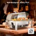 Warmounts 9QT Rectangular Roll Top Chafing Dish Buffet Set, Stainless Steel Catering Server Food Warmer with Glass Lid & Holder, Fuel Holder for Parties Wedding 63x44x42.1 cm