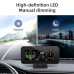 Car Head Up Display Digital Speed Slope Meter Inclinometer With GPS Speedometer Compass Real Time Measurement