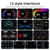 Car Head Up Display OBD+GPS Speedometer with 5 Alarm Functions Tachometer Water Temp Fuel Consumption Slope Meter