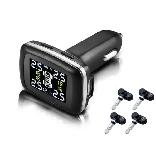 Mini Wireless TPMS Car Tire Pressure Monitor with LED Display Tire Pressure Monitor Electronic Digital Display Real-Time Tire Pressure Detector