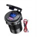 12-24V 48W Dual USB Car Charger Socket PD3.0&QC3.0 with LED Voltmeter ON/Off Switch Fast Charge Bus Trailer Boats