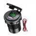 12-24V 48W Dual USB Car Charger Socket PD3.0&QC3.0 with LED Voltmeter ON/Off Switch Fast Charge Bus Trailer Boats