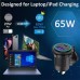 12-24V 83W USB Car Charger Socket 65W PD3.0 + 18W QC3.0 Waterproof with Power Switch For RV Truck Motorcycle ATV