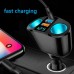 120W QC3.0 Car Charger 12V/24V Dual USB Power Adapter Fast Charging Car Lighter Socket with Blue LED Digital