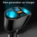 120W QC3.0 Car Charger 12V/24V Dual USB Power Adapter Fast Charging Car Lighter Socket with Blue LED Digital