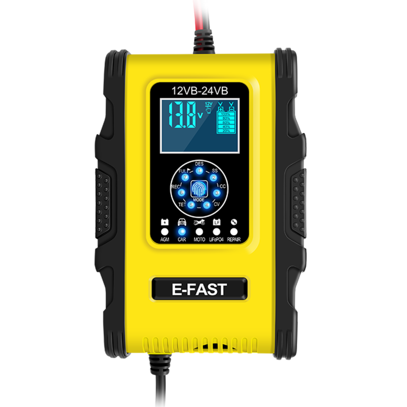 12/24V 12A/6A 7-Stage Pulse Repair LCD Battery Charger For Car Motorcycle Lead Acid Battery Agm Gel Wet