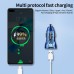 12V-24V Dual USB Transparent Car Charger 30W PD + QC4.0 Super Fast Charge for Apple Huawei Xiaomi Oppo Vivo