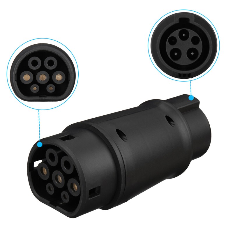 32A 22KW EV Charger Adaptor For GBT to Type 2 Electric Vehicle Connector Type 2 to Type 1 SAE J1772 7.2KW Conventor