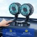 360° Adjustable Dual Head Car Fan USB for Car Home Cooling Fan Powerful Double-Head 2 Speed Electric Fan Silent Foldable