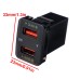 Dual USB QC Car Charger Socket Power Adapter With 12-24V Voltmeter LED Car Accessories 33mm*23mm For Toyota Quick Charge For Mobile Phone