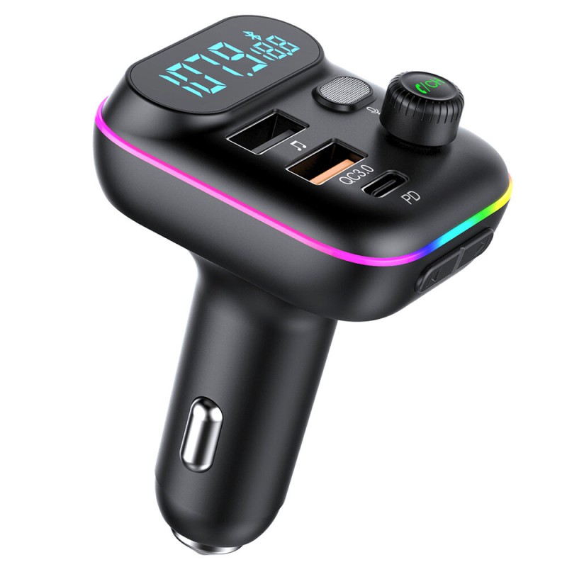 T70 bluetooth V5.0 FM Transmitter 20W PD + QC3.0 USB Car Charger 9 Colors RGB Backlit Light Larger LCD Digital Display Wireless Radio Adapter HiFi Music Play Car Kit With Mic T70 bluetooth V5.0 FM Transmitter 20W PD + QC3.0 USB Car Charger 9 Colors RGB Backlit Light Larger LCD Digital Display Wireless Radio Adapter HiFi Music Play Car Kit With Mic