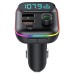 T70 bluetooth V5.0 FM Transmitter 20W PD + QC3.0 USB Car Charger 9 Colors RGB Backlit Light Larger LCD Digital Display Wireless Radio Adapter HiFi Music Play Car Kit With Mic