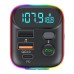 T70 bluetooth V5.0 FM Transmitter 20W PD + QC3.0 USB Car Charger 9 Colors RGB Backlit Light Larger LCD Digital Display Wireless Radio Adapter HiFi Music Play Car Kit With Mic