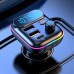T70 bluetooth V5.0 FM Transmitter 20W PD + QC3.0 USB Car Charger 9 Colors RGB Backlit Light Larger LCD Digital Display Wireless Radio Adapter HiFi Music Play Car Kit With Mic
