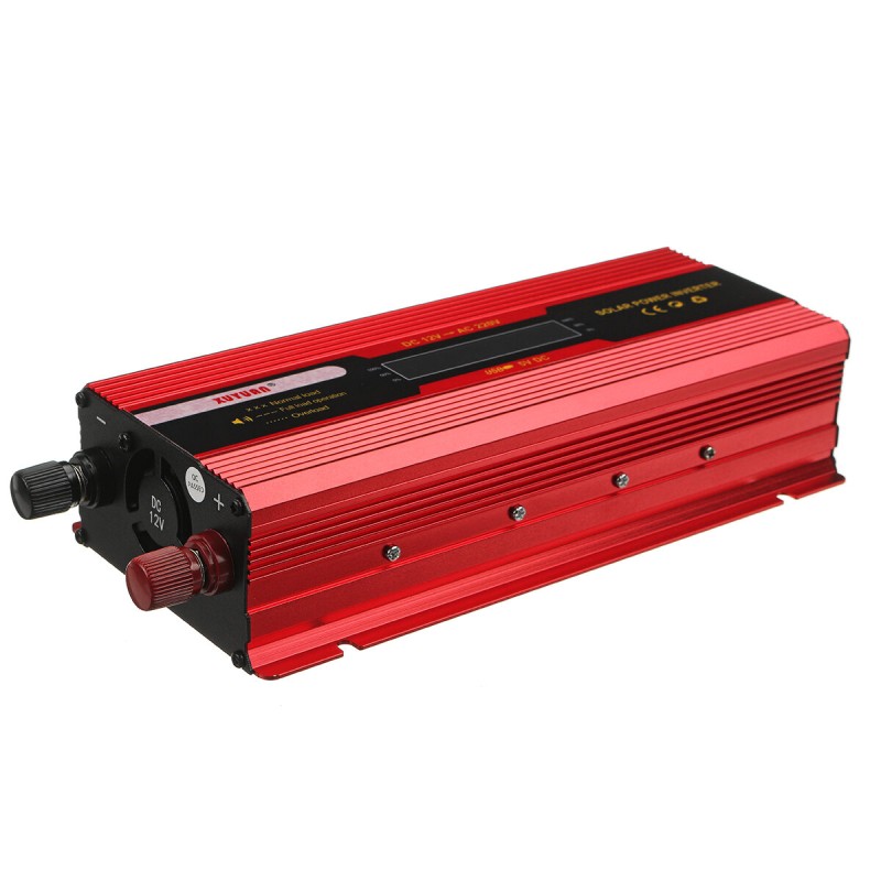 Xuyuan Dual Power Inverter Voltage Inverter with LCD Display Convert 12V/24V to 220V with Sine Wave for Car Use