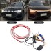 12V Universal Car Hood Decorative Light Yellow White Dynamic LED Daytime Running Light Strip Auto Headlight Strips Scan