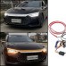 12V Universal Car Hood Decorative Light Yellow White Dynamic LED Daytime Running Light Strip Auto Headlight Strips Scan