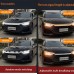 12V Universal Car Hood Decorative Light Yellow White Dynamic LED Daytime Running Light Strip Auto Headlight Strips Scan