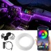 1IN1 2M RGB LED Atmosphere Car Interior Ambient Light Fiber Optic Strips Light by App Control Neon LED Auto Decorative Lamp