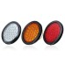 24 LED Red White Yellow Round Rear Tail Stop Light Brake Lamp Reflector for Truck Trailer Bus Boat