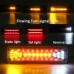 2pcs 12V 37LED Flowing Rear Tail Light Turn Signal Brake Reverse Lamp For Trailer Truck Lorry