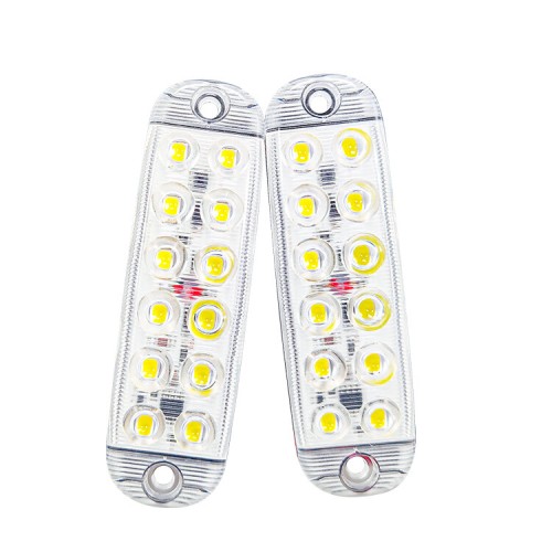 A Pair Of 12LEDs High-Bright Truck LED Flash DC 12-80V Warning Lights Trailer Signal Lamps Emergency Strobe Lights