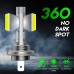 FATEEYE A700-F8 H7 6500K 2PCS 50W Car Headlight LED Bulbs 10000LM Waterproof 12V-24V LED Front Headlamp White Light