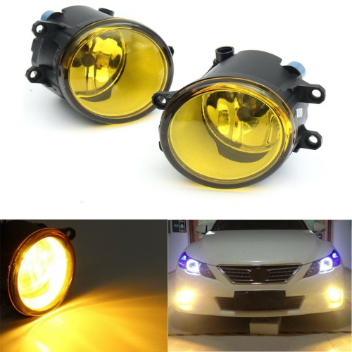 Pair Front Fog Light Yellow Lens with Bulbs 110W For Toyota For Lexus For Scion