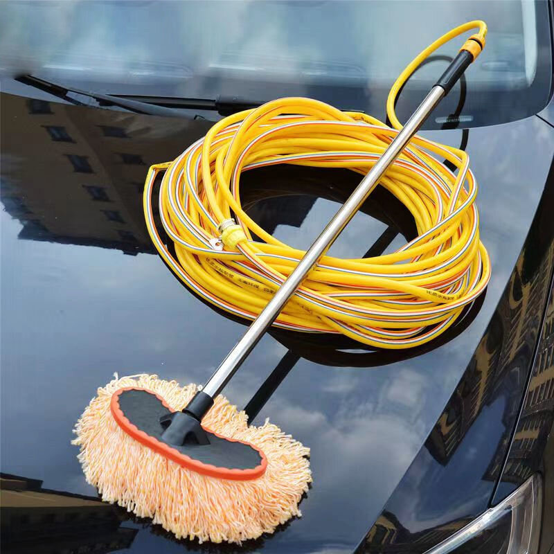 Car Cleaning Tool Soft Bristle Towel Car Wash Brush with Water Flow Car Wash Mop Car Brush Soft Bristle Mop