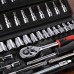 46Pcs Socket Wrench Set Combo Tool Auto Repair Screwdriver Combination 1/4 Inch Ratchet Wrench Set with Metric Drill Bit Socket Extension Bar for Auto Repair Engine Maintenance