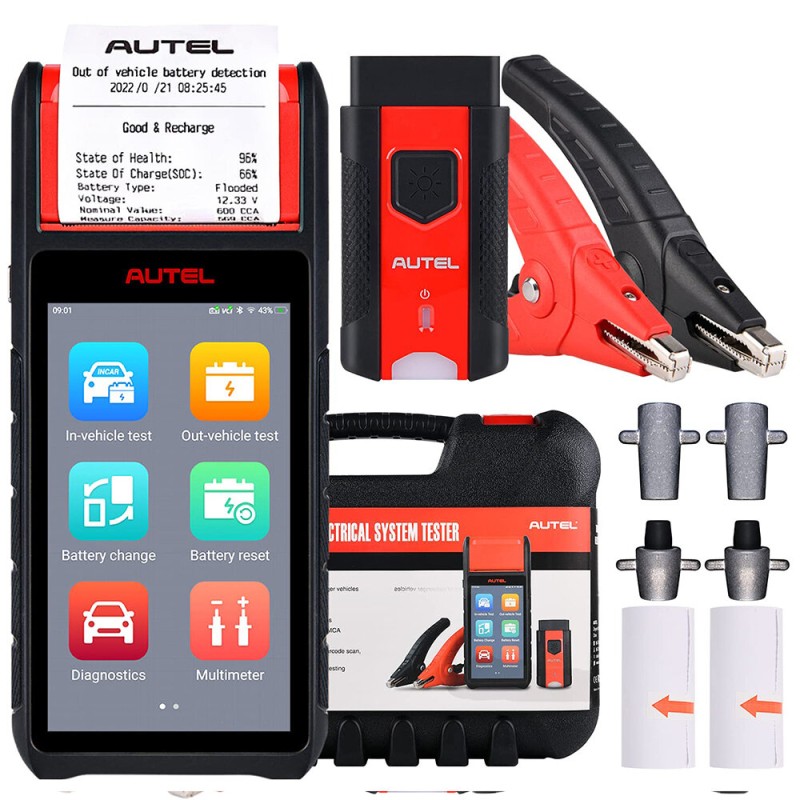 [EU Direct] Autel MaxiBAS BT608E Car Battery Tester Scanner 12V 24V 100-3000 CCA Battery Analyzer All System Diagnostic Battery Registration Tool