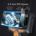 Handheld Car Endoscope Camera 4.3 inch IPS HD Screen Detachable Cable 8mm 2mp Industrial Borescope For Drain Pipe Waterproof