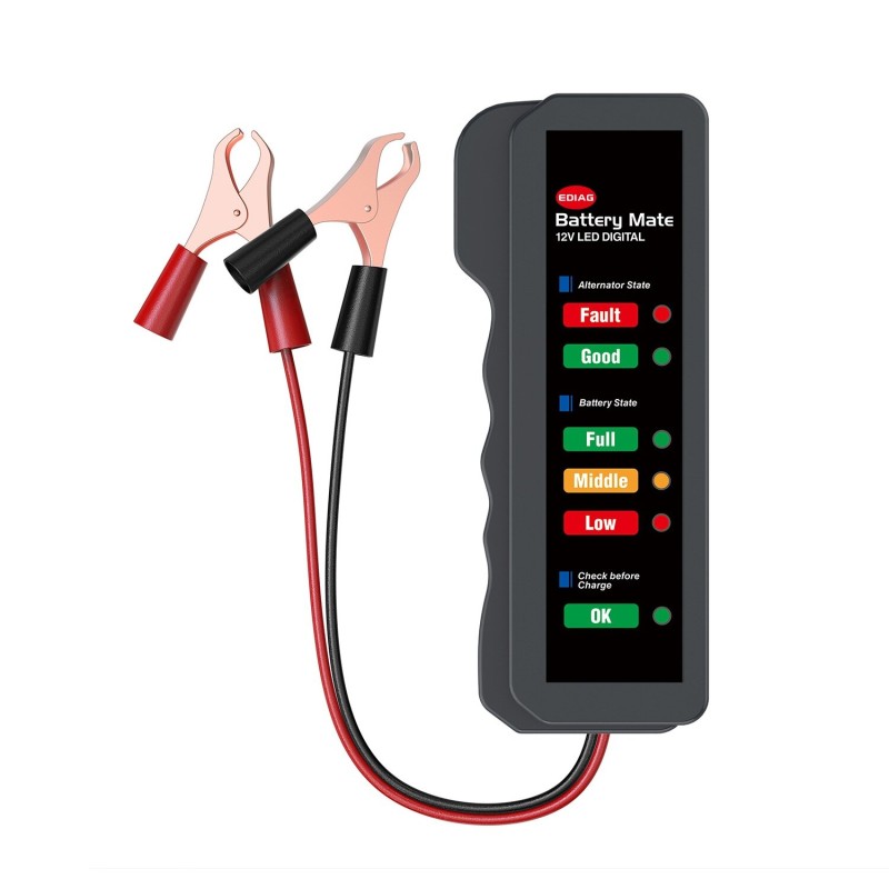 KINGBOLEN 12V Car Battery Tester Digital Alternator Charging System Analyzer with LED Indication Vehicle Battery Detector