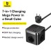 Baseus PowerCombo Cube Power Strip 30W 7-Port USB Charger 3AC+2USB-A+2USB-C Fast Charging Desktop Charging Station EU Plug for iPhone 15 14 13 for Huawei Mate60 Pro for Xiaomi 14pro for Samsung Galaxy S24