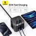 Baseus PowerCombo Cube Power Strip 30W 7-Port USB Charger 3AC+2USB-A+2USB-C Fast Charging Desktop Charging Station EU Plug for iPhone 15 14 13 for Huawei Mate60 Pro for Xiaomi 14pro for Samsung Galaxy S24