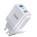 [GaN Tech]USLION 65W 2-Port USB PD Charger Dual 33W USB-A PD3.0 QC3.0 PPS Fast Charging Wall Charger Adapter EU Plug US Plug UK Plug for Xiaomi 12 for Redmi K30 Pro for iPhon13 for Samsung Galaxy S21