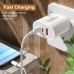 Olaf 40W 3-Port USB PD Charger Dual USB-C+USB-A PD QC3.0 Fast Charging Wall Charger Adapter EU Plug US Plug for iPhone 13 14 14Pro 14 Pro Max for Huawei Mate50 for Samsung Galaxy S23 for Oppo Reno9