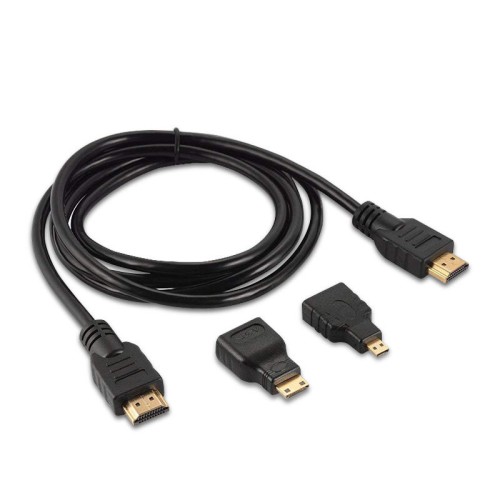 3 in 1 1.5m HDMI HD Cable  Micro HDMI Connector HDMI Adapter 4K HD Cable for PS3 HDTV DVD XBOX PC Pro