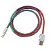 HCC 1m USB Type-C Fast Charging Cable for Keyboard Coiled Weaved Line Handmade Woven Folk-custom Data Cable